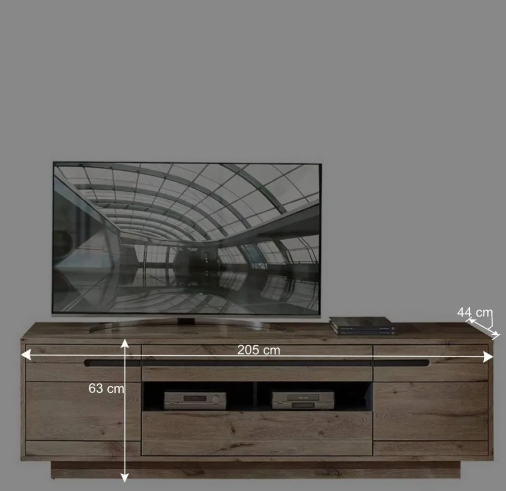 Wohnen Wohnwände<Holzoptik TV Anbauwand Set - Zelio (dreiteilig)