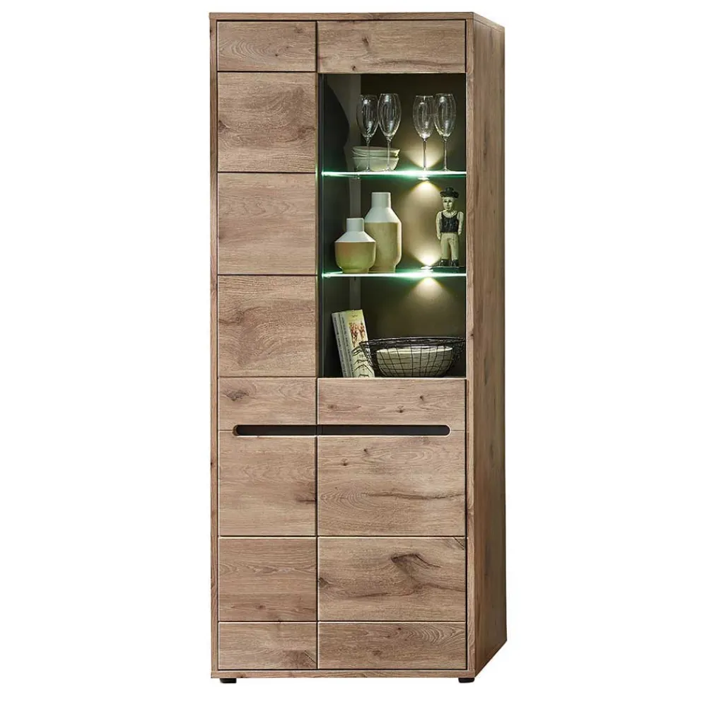 Wohnen Wohnwände<Holzoptik TV Anbauwand Set - Zelio (dreiteilig)