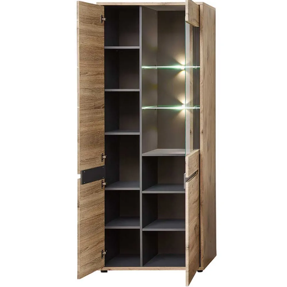 Wohnen Wohnwände<Holzoptik TV Anbauwand Set - Zelio (dreiteilig)