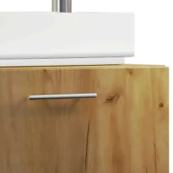 Wohnen Schränke<Holzoptik Waschtisch mit Aufsatzwaschbecken - Yulmatro