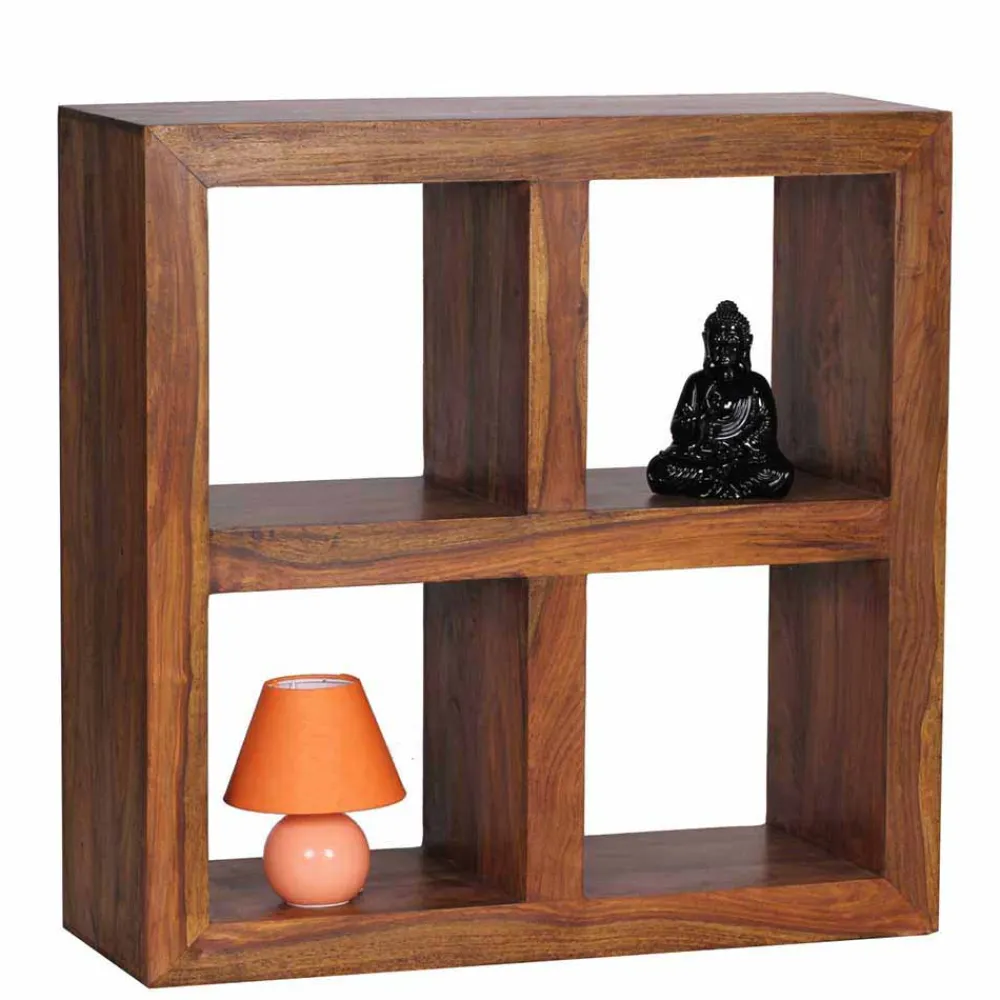 Wohnen Regale<Holzregal massiv Hoslo quadratisches Design