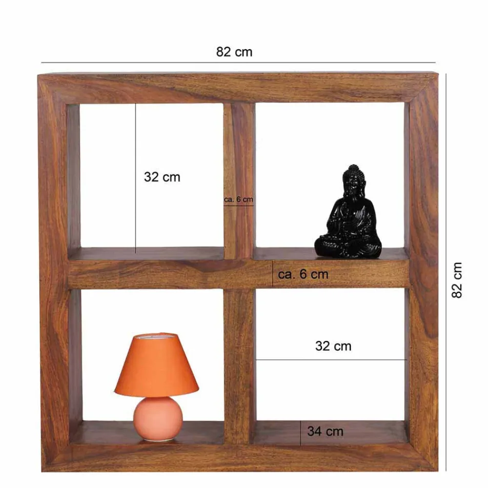 Wohnen Regale<Holzregal massiv Hoslo quadratisches Design
