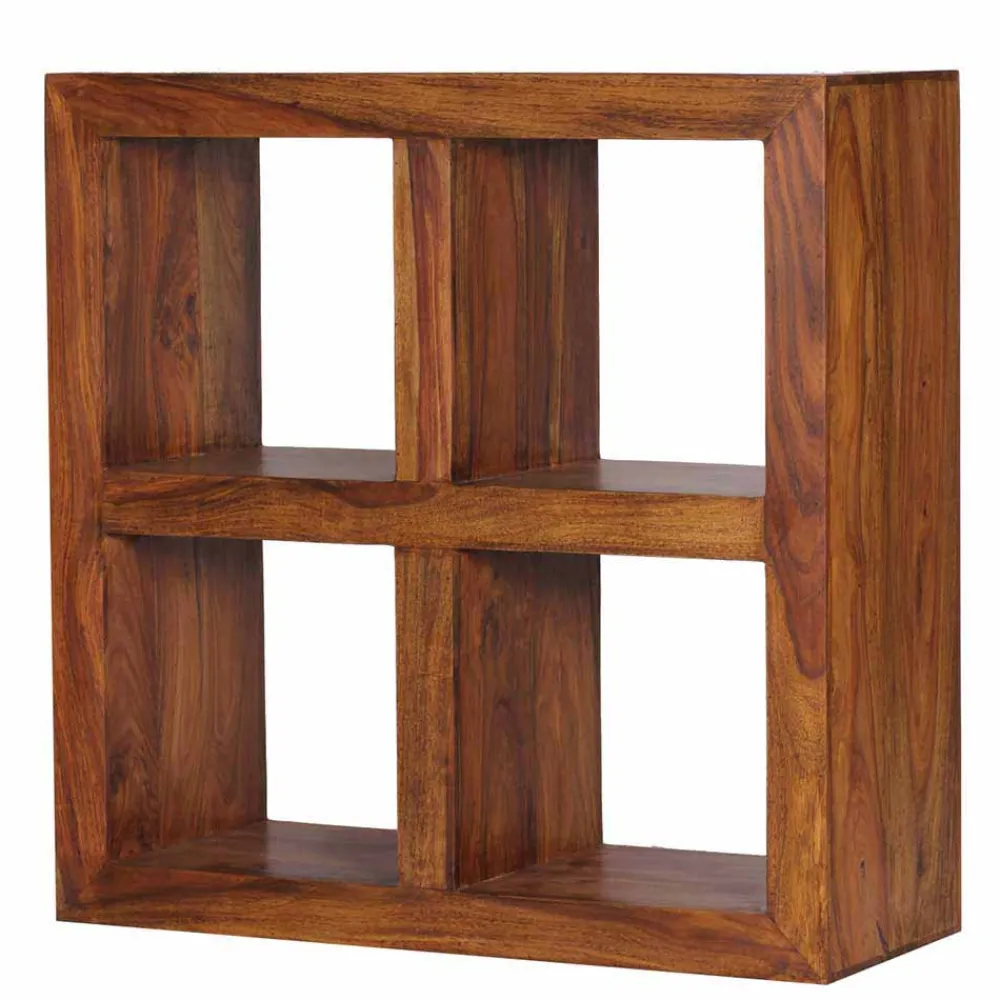 Wohnen Regale<Holzregal massiv Hoslo quadratisches Design