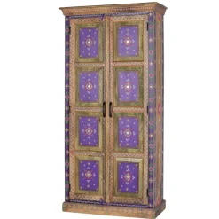 Wohnen Vitrinen<Holzschrank mit farbstarken Ornamentmustern - Ammie