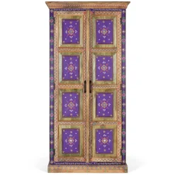 Wohnen Vitrinen<Holzschrank mit farbstarken Ornamentmustern - Ammie