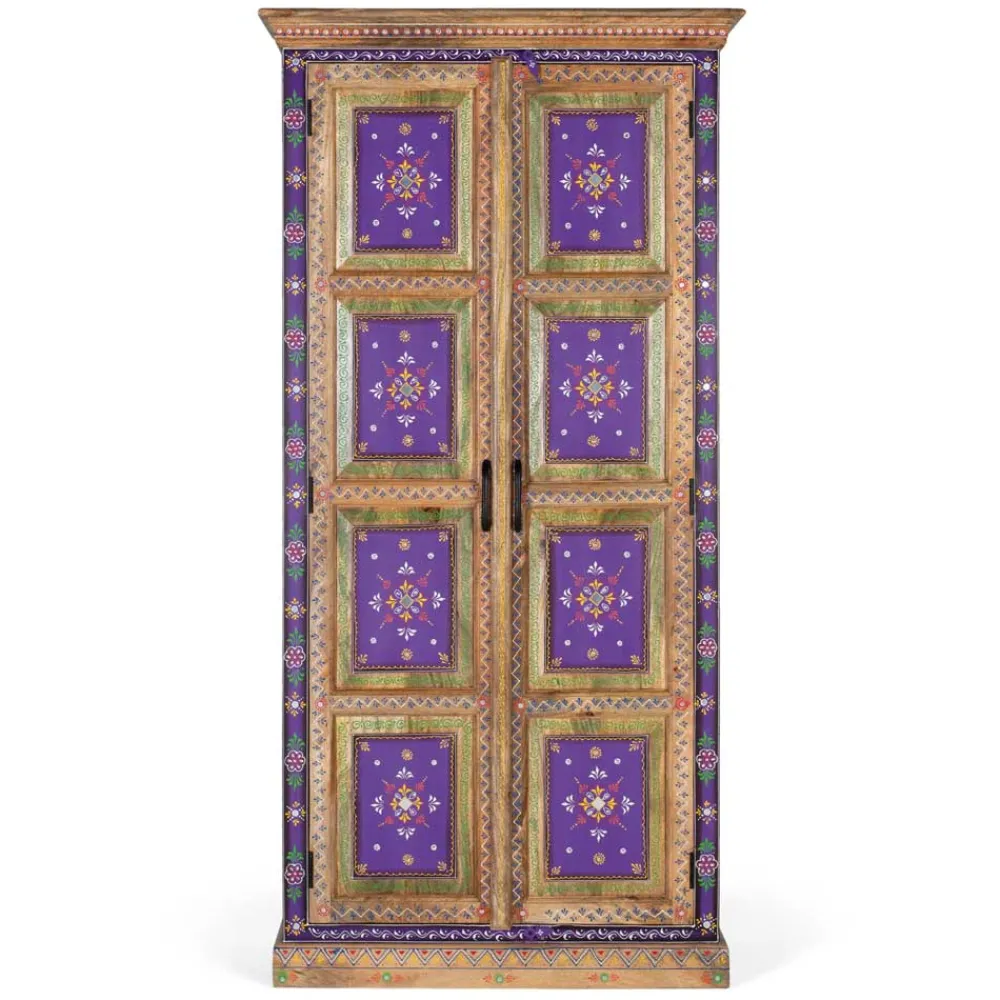 Wohnen Vitrinen<Holzschrank mit farbstarken Ornamentmustern - Ammie
