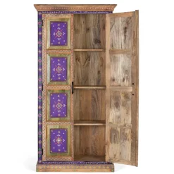 Wohnen Vitrinen<Holzschrank mit farbstarken Ornamentmustern - Ammie