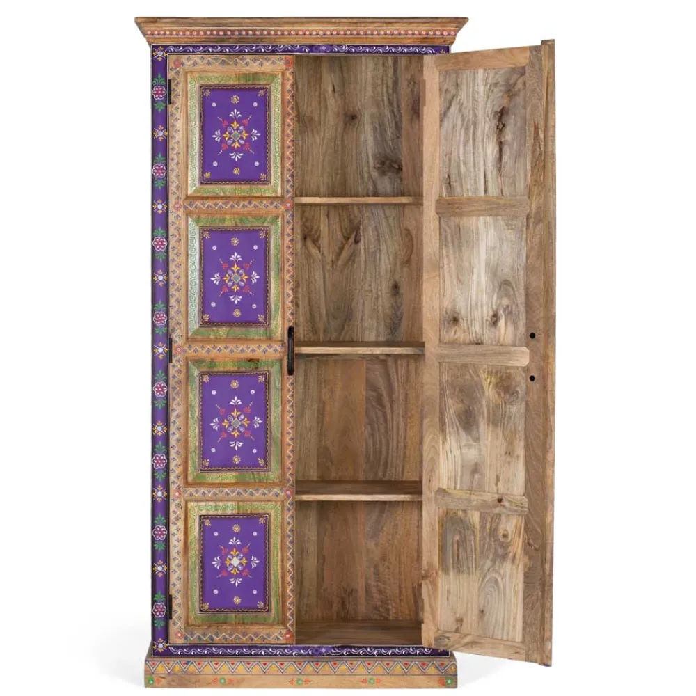 Wohnen Vitrinen<Holzschrank mit farbstarken Ornamentmustern - Ammie
