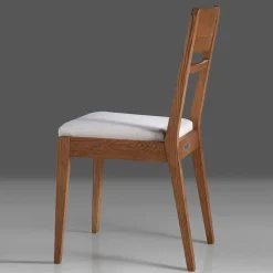 Wohnen Stühle<Holzstuhl mit Sitzpolster in Creme Stoff - Altagracia