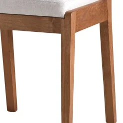 Wohnen Stühle<Holzstuhl mit Sitzpolster in Creme Stoff - Altagracia