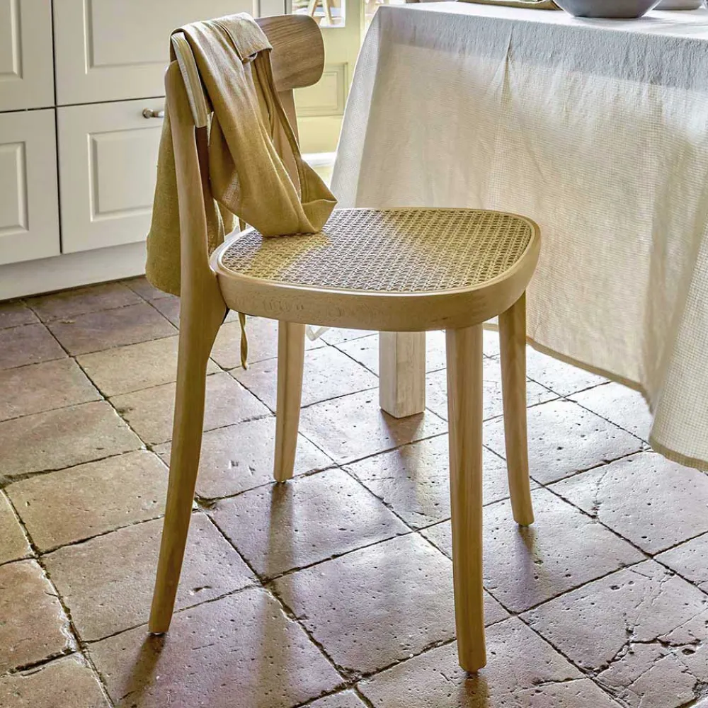 Wohnen Stühle<Holzstuhl mit Wiener Geflecht Sitz - Wheel (2er Set)