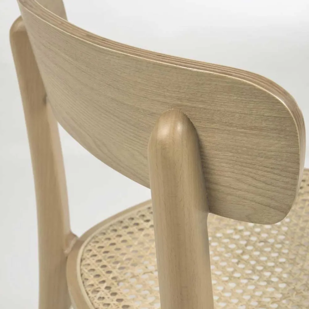 Wohnen Stühle<Holzstuhl mit Wiener Geflecht Sitz - Wheel (2er Set)