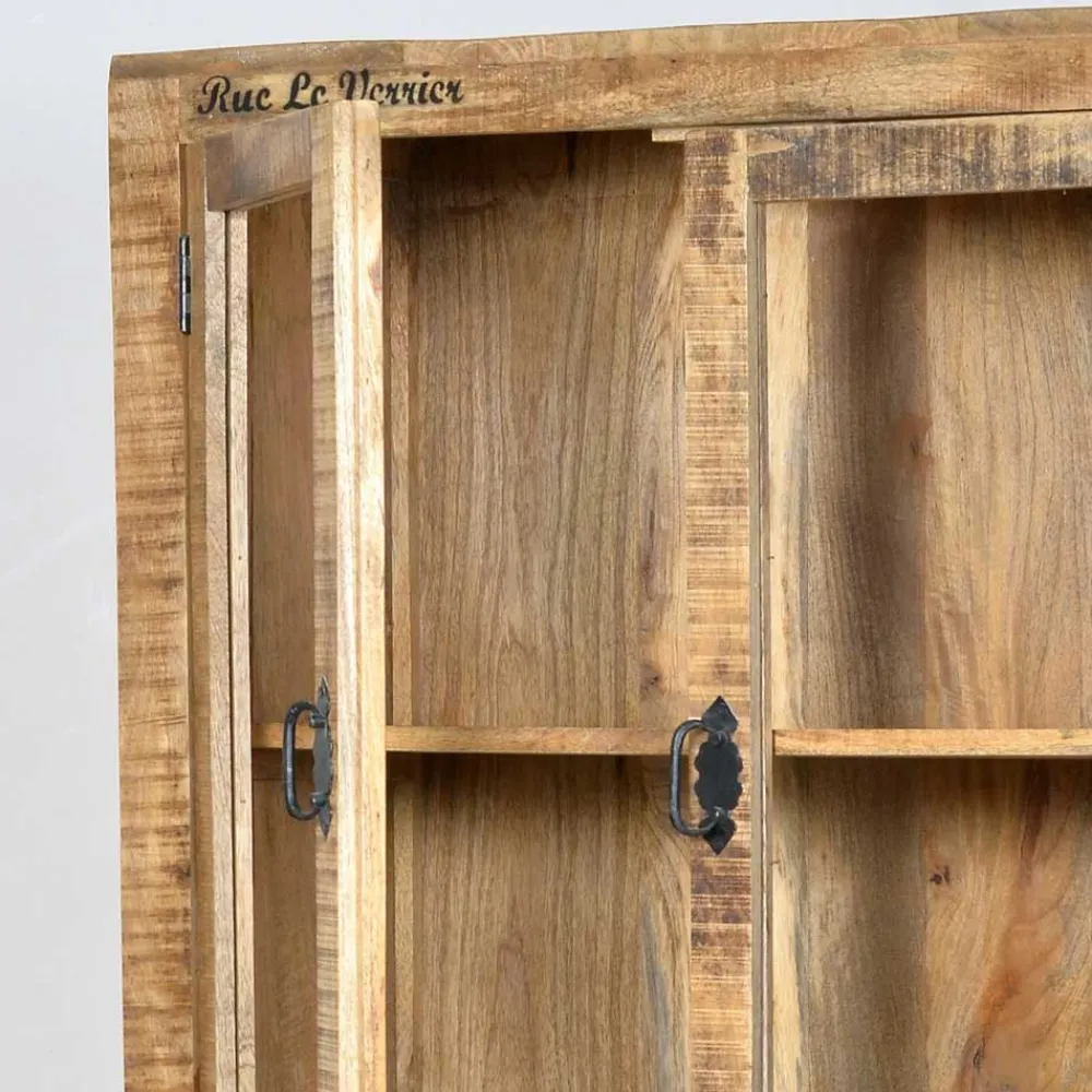 Wohnen Vitrinen<Holzvitrine Indri auf Rollen