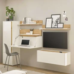 Wohnen Wohnwände<Home Office Möbel Kombi modern - Nonessia (fünfteilig)