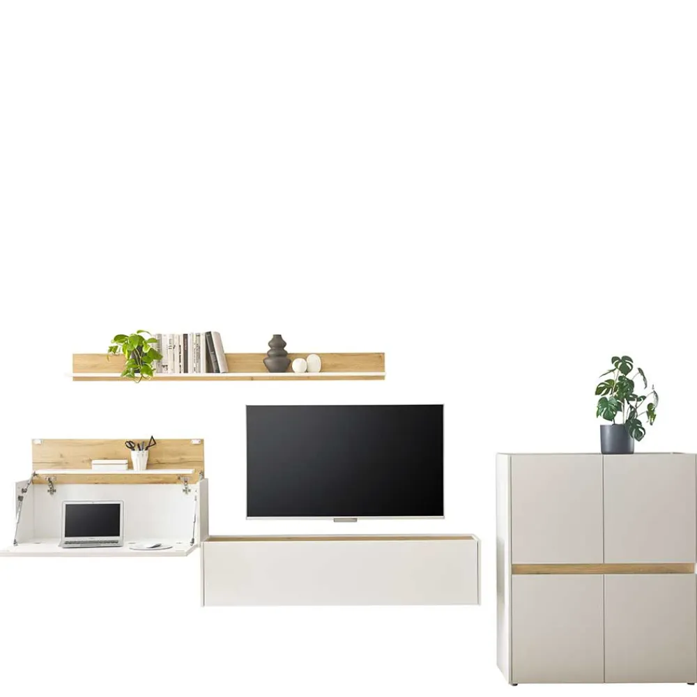Wohnen Wohnwände<Home Office Wohnwand Set - Nonessia (vierteilig)