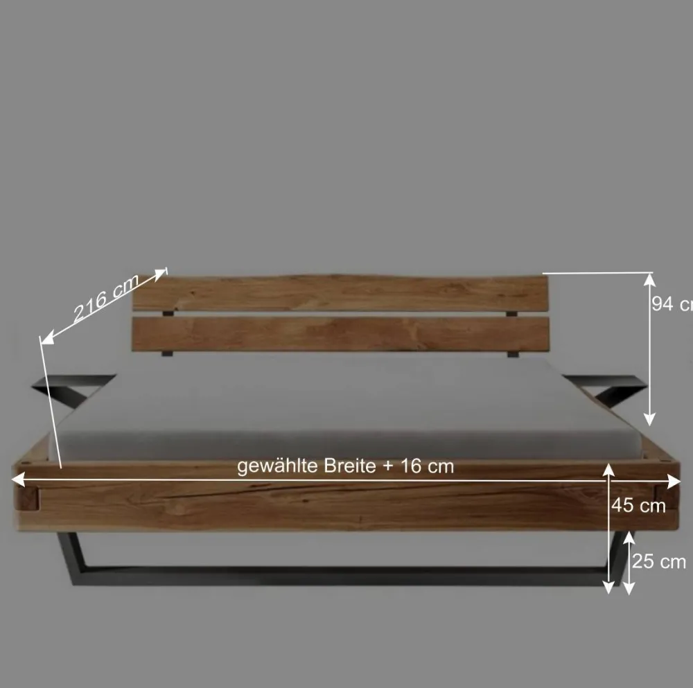 Wohnen Betten<Industrial Balkenbett mit Metallkufen - Magie