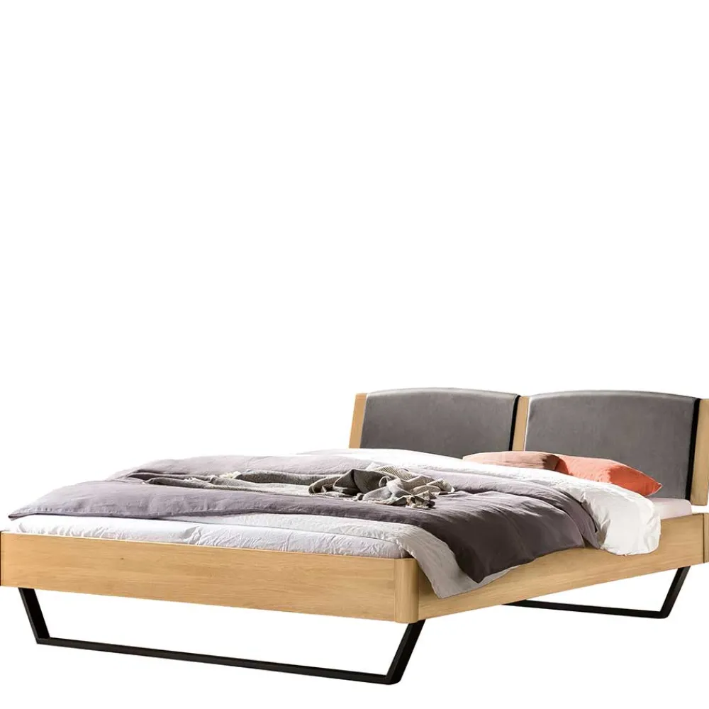 Wohnen Betten<Industrial Bett aus heller Eiche - Ezianas