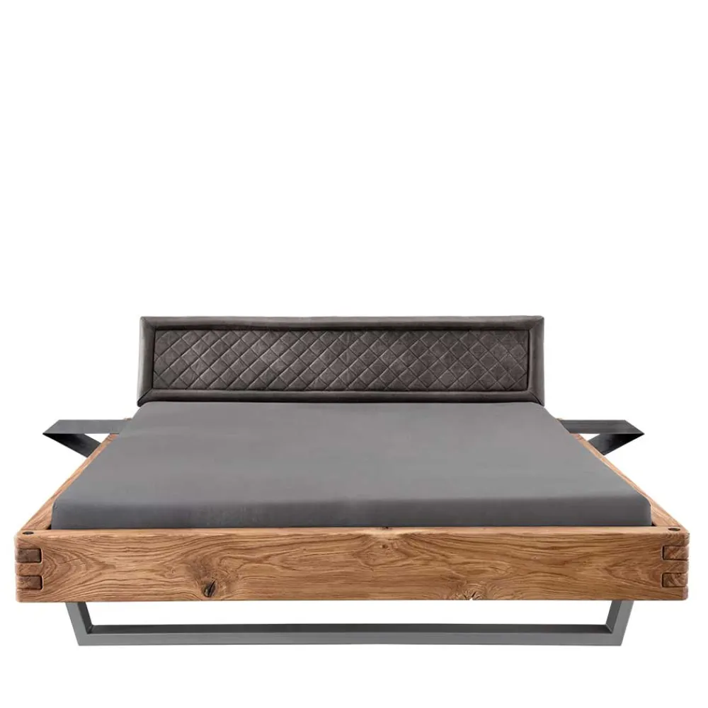 Wohnen Betten<Industrial Bett mit Recyclingleder Kopfteil - Cresp