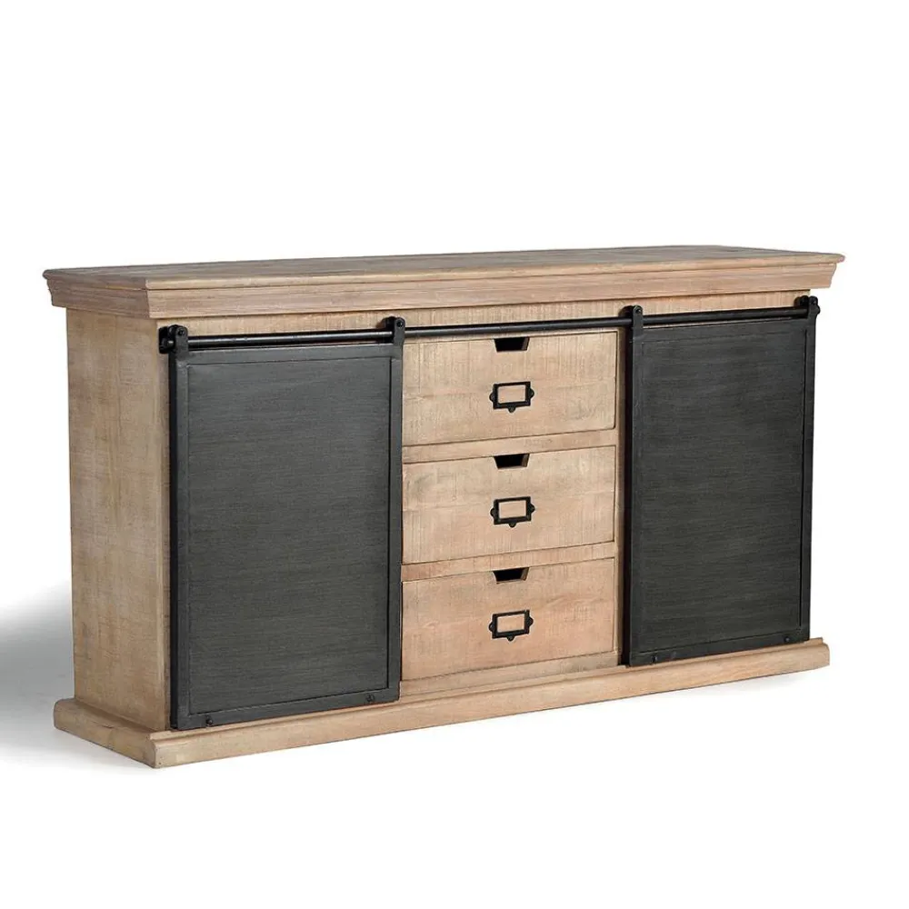 Wohnen Sideboards<Industrial Chic Anrichte mit Schiebetüren - Jantonia