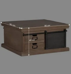 Wohnen Tische<Industrial Chic Couchtisch mit Stauraum - Jantonia