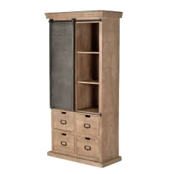 Wohnen Vitrinen<Industrial Chic Schrank aus Mangobaum Massivholz - Jantonia