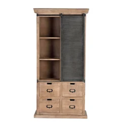 Wohnen Vitrinen<Industrial Chic Schrank aus Mangobaum Massivholz - Jantonia