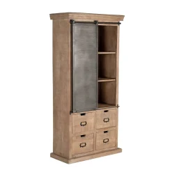 Wohnen Vitrinen<Industrial Chic Schrank aus Mangobaum Massivholz - Jantonia