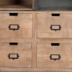 Wohnen Vitrinen<Industrial Chic Schrank aus Mangobaum Massivholz - Jantonia