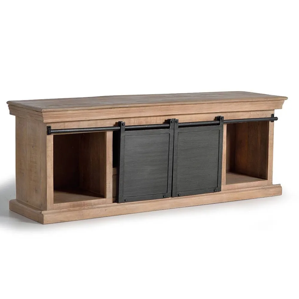 Wohnen Tv & Hifi-Möbel|Lowboards<Industrial Chic TV Kommode mit Schiebetüren - Jantonia