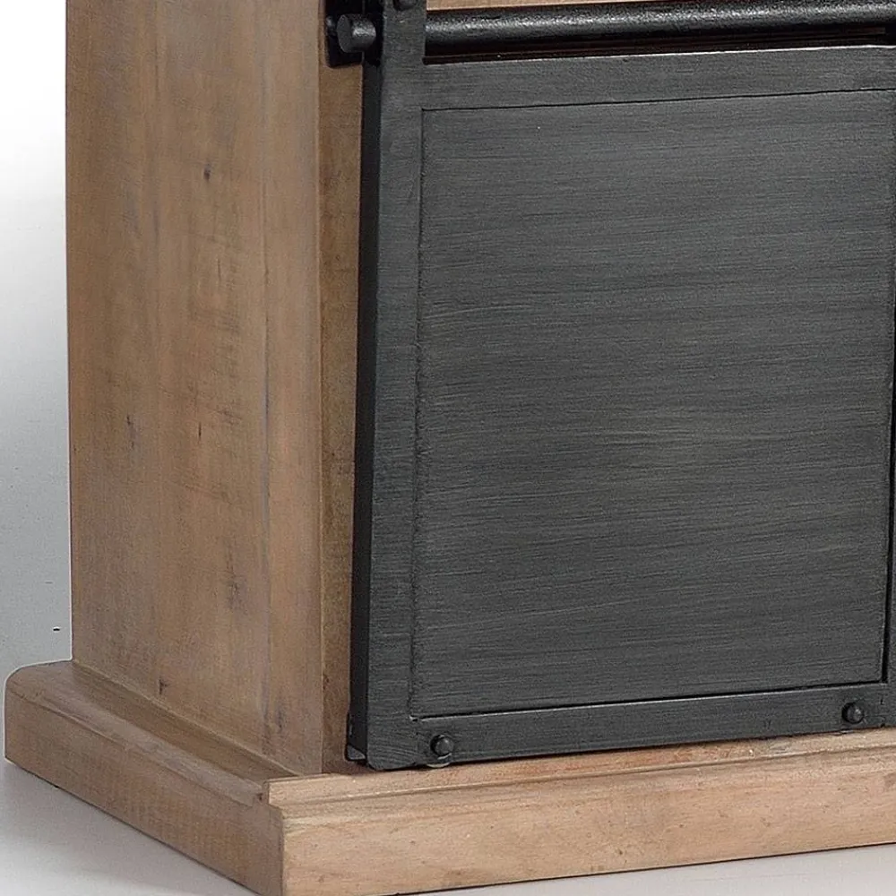 Wohnen Tv & Hifi-Möbel|Lowboards<Industrial Chic TV Kommode mit Schiebetüren - Jantonia