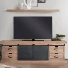 Wohnen Tv & Hifi-Möbel|Lowboards<Industrial Chic TV Lowboard mit Schiebetüren - Jantonia