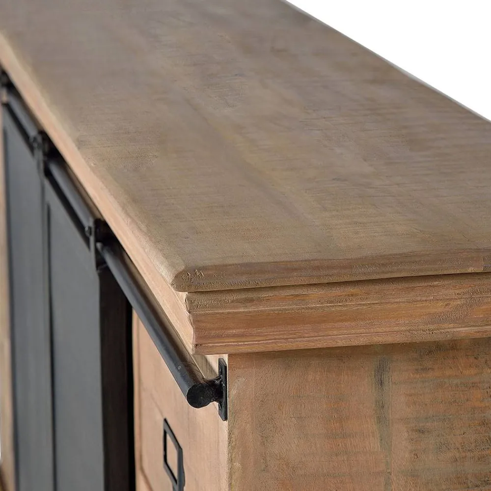 Wohnen Tv & Hifi-Möbel|Lowboards<Industrial Chic TV Lowboard mit Schiebetüren - Jantonia
