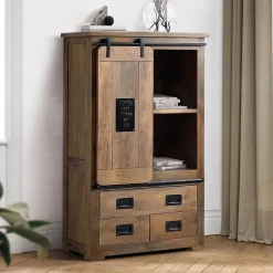 Wohnen Vitrinen<Industrial Design Highboard aus Mangoholz - Semian