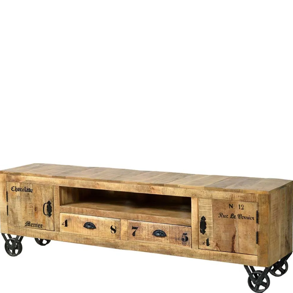 Wohnen Tv & Hifi-Möbel|Lowboards<Industrial Design Lowboard für TV 200 cm breit - Indri