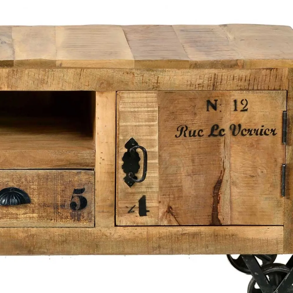 Wohnen Tv & Hifi-Möbel|Lowboards<Industrial Design Lowboard für TV 200 cm breit - Indri
