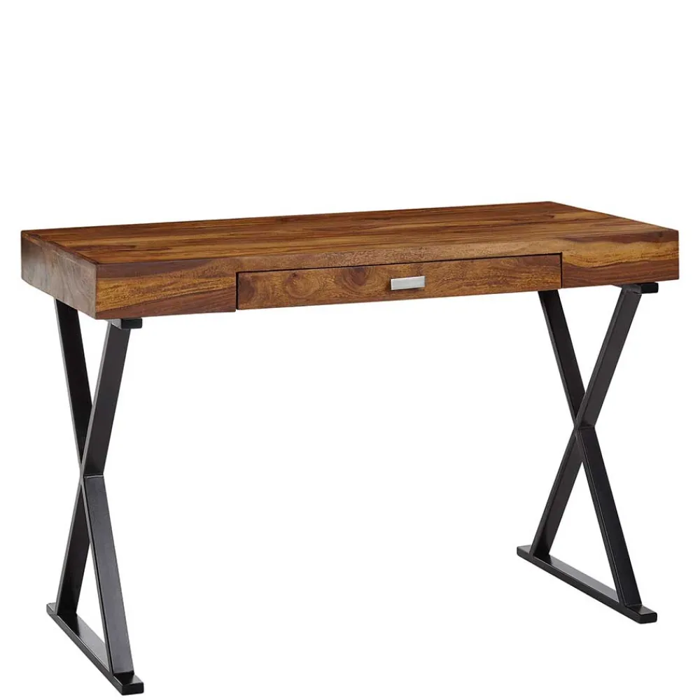 Wohnen Tische<Industrial Design Schreibtisch aus Sheesham Holz - Apolon