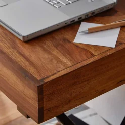 Wohnen Tische<Industrial Design Schreibtisch aus Sheesham Holz - Apolon
