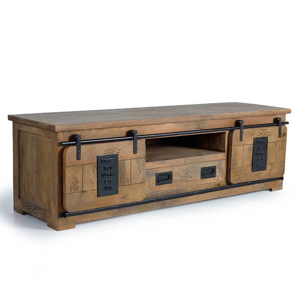 Wohnen Tv & Hifi-Möbel|Lowboards<Industrial Design TV Lowboard aus Mangoholz - Semian
