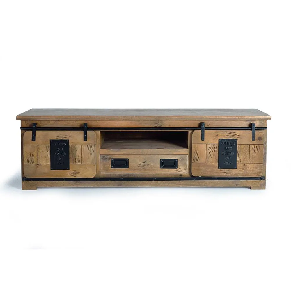 Wohnen Tv & Hifi-Möbel|Lowboards<Industrial Design TV Lowboard aus Mangoholz - Semian