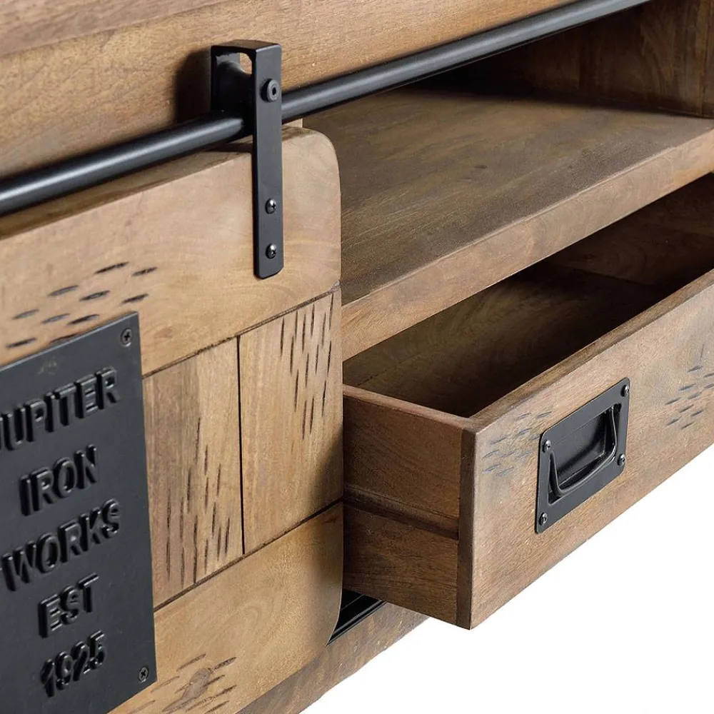 Wohnen Tv & Hifi-Möbel|Lowboards<Industrial Design TV Lowboard aus Mangoholz - Semian