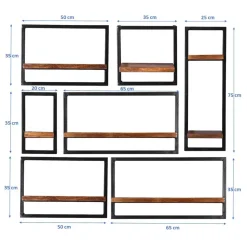 Wohnen Regale<Industrial Design Wandboard Set - Mendoza (siebenteilig)