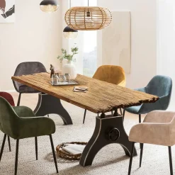 Wohnen Tische<Industrial Esstisch mit Teak Altholzplatte - Banyo