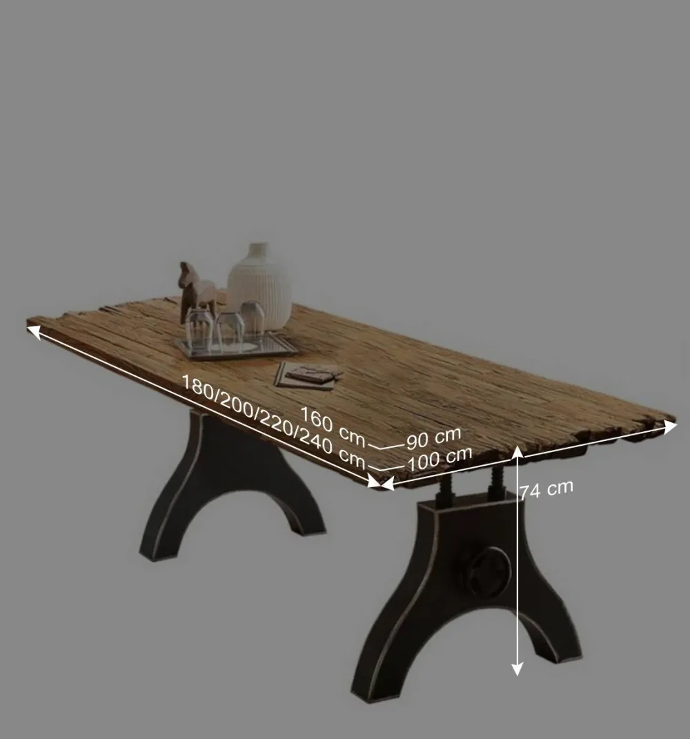 Wohnen Tische<Industrial Esstisch mit Teak Altholzplatte - Banyo