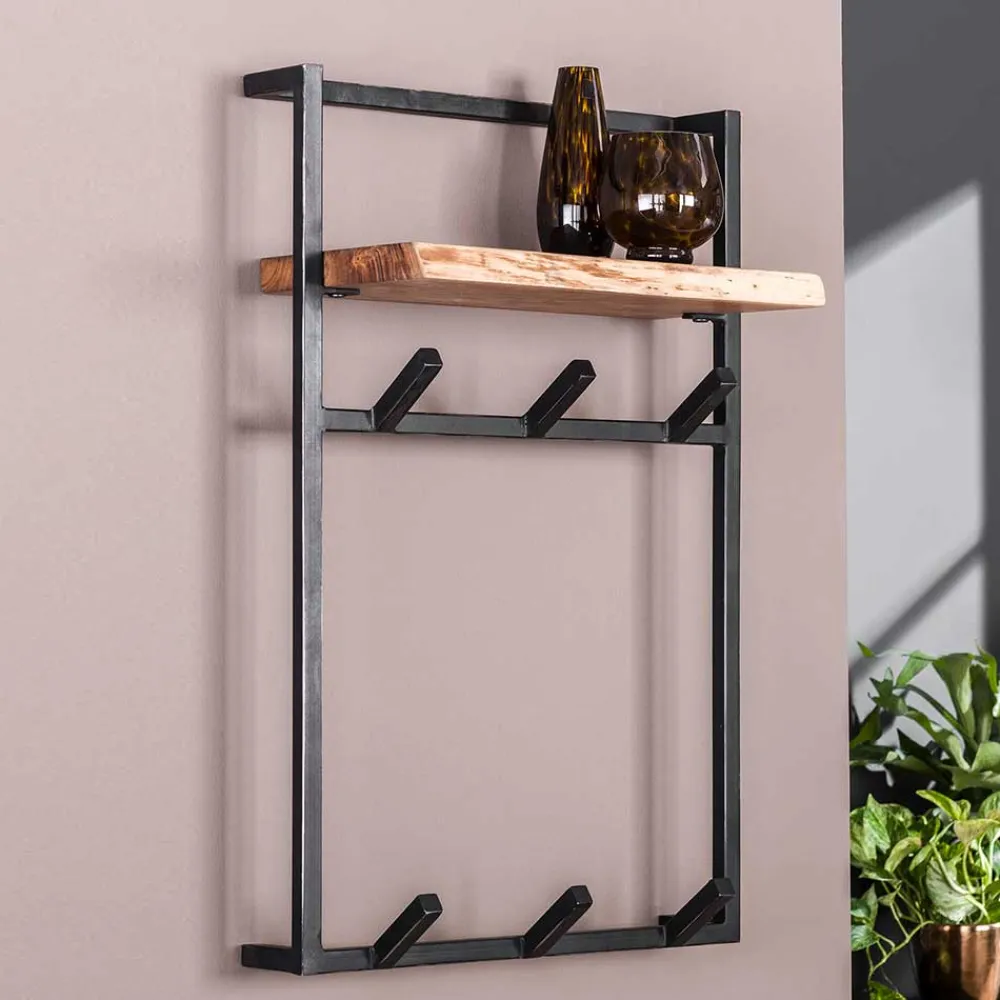 Wohnen Garderoben<Industrial Garderobe mit Ablageboden aus Akazie - Wandawo