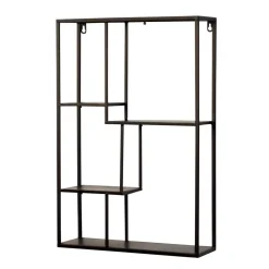 Wohnen Regale<Industrial Hängeregal in Schwarz - 40x60x12 cm - Limburg