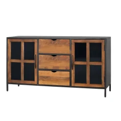 Wohnen Sideboards<Industrial Kommode mit Glastüren - Hayato