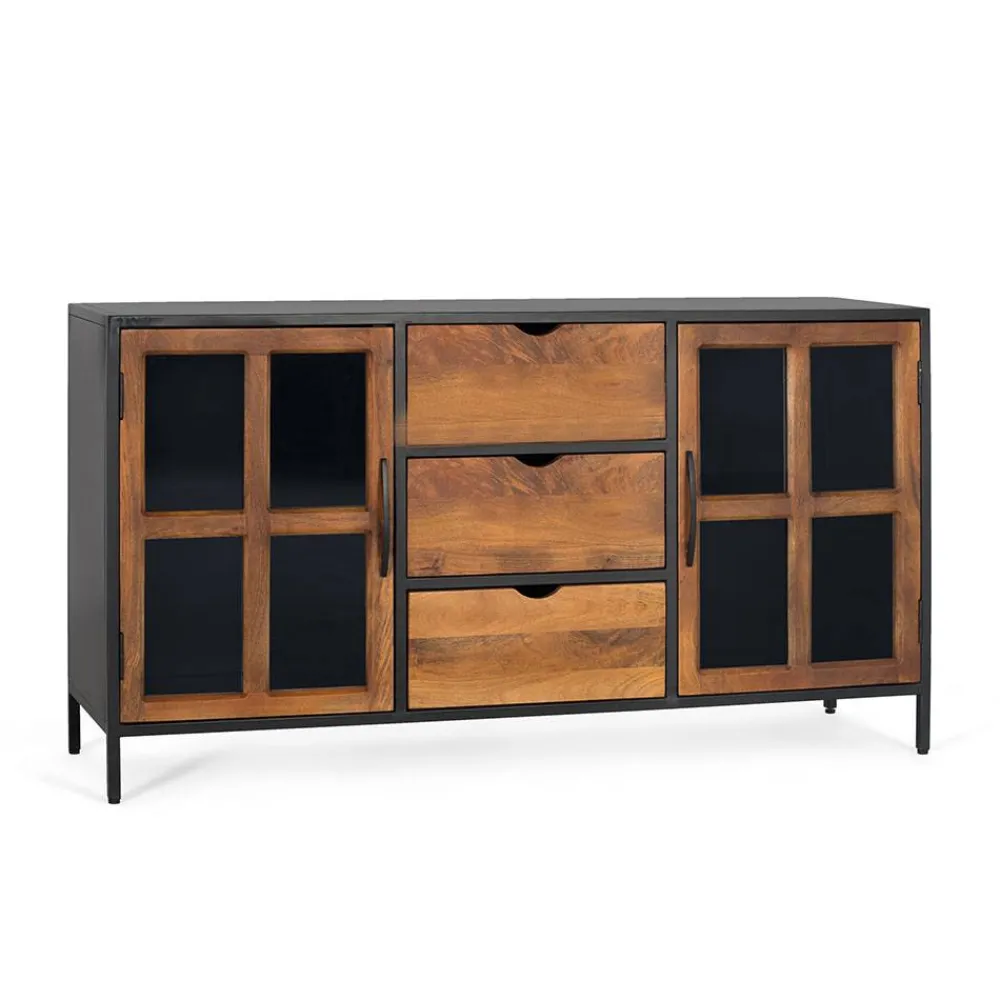 Wohnen Sideboards<Industrial Kommode mit Glastüren - Hayato