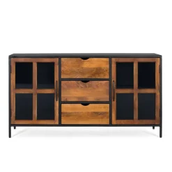 Wohnen Sideboards<Industrial Kommode mit Glastüren - Hayato
