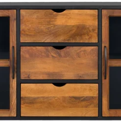 Wohnen Sideboards<Industrial Kommode mit Glastüren - Hayato