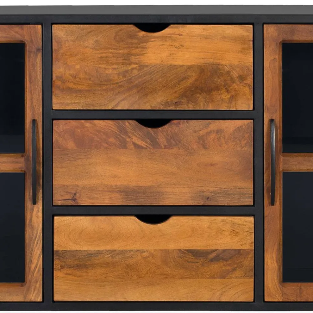 Wohnen Sideboards<Industrial Kommode mit Glastüren - Hayato